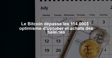 Le Bitcoin dépasse les 114.000$ : optimisme d'Uptober et achats des baleines
