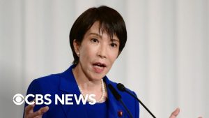 Reformule ce titre en français, ≤ 60 caractères, captivant et factuel : "Sanae Takaichi set to become Japan's first female prime minister" Ne réponds que par le titre final.