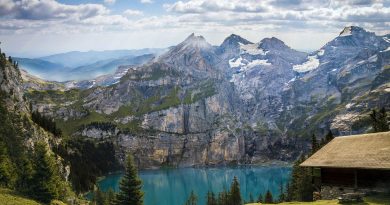 Switzerland, Alps, Matterhorn, lake, mountains, Swiss flag, Geneva