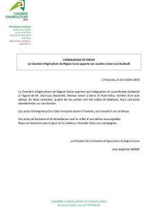 Chambre d'Agriculture de la Région Corse : enjeux et initiatives pour le secteur agricole