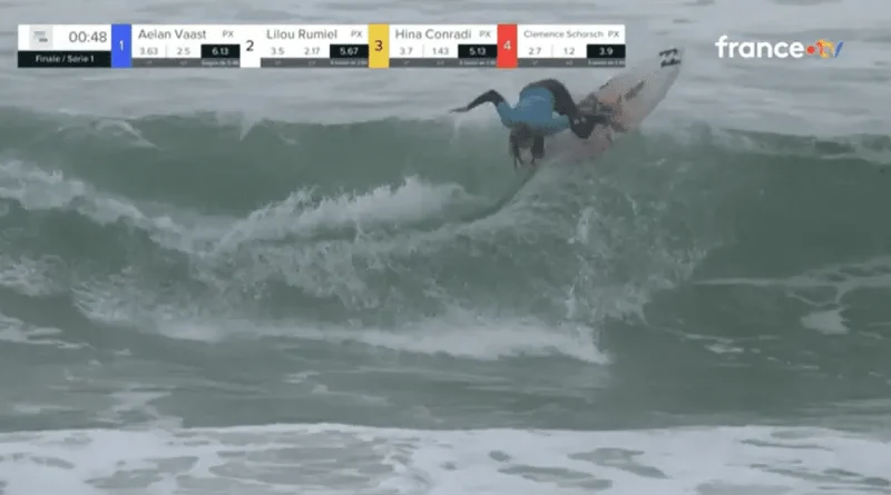 Championnat de France de surf : Aelan Vaast perd son titre sur une ultime vague face à Hina Conradi à Seignosse