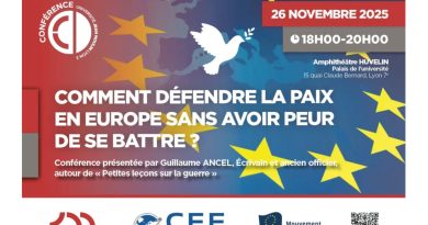 Défendre la paix sans avoir peur de se battre ? Conférence à Lyon, le mercredi 26 novembre 2025