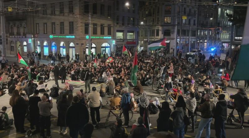 Défilé, sit-in et fumigènes: une manifestation propalestinienne s'est tenue à Genève