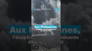 Eruption du volcan Taal aux Philippines, près de Manille