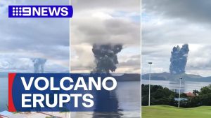 Éruption volcanique spectaculaire aux Philippines | 9 News Australia