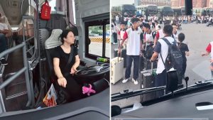Female Bus Driver YueYue School Bus Journey | Student Transport & City Driving Daily Work