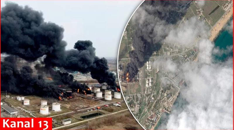 Incendie persistant à la plus grande base pétrolière de Crimée