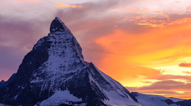 Switzerland, Alps, Matterhorn, lake, mountains, Swiss flag, Geneva