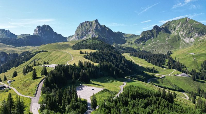 Switzerland, Alps, Matterhorn, lake, mountains, Swiss flag, Geneva