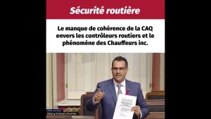 M. Derraji exhorte Legault à agir pour la sécurité routière.