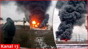 Massive fire broke out at military production facility in Russia’s Siberia -Flames cover 2,000 sq m