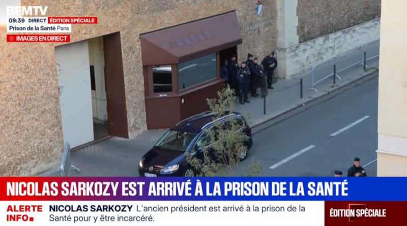 Nicolas Sarkozy incarcéré : l’ancien président entre à la prison de la Santé
