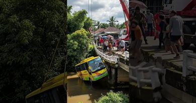 Processus d'évacuation d'un bus tombé dans la rivière