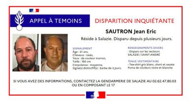Salazie : un appel à témoins lancé après la disparition inquiétante de Jean-Eric Sautron