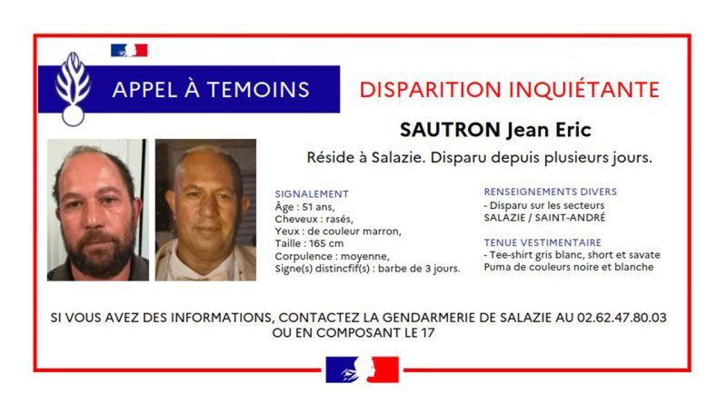 Salazie : un appel à témoins lancé après la disparition inquiétante de Jean-Eric Sautron