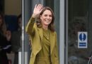 Tailleur et pull fin coordonné : Kate Middleton adopte le total look vert pistache, la teinte la plus gourmande de l'automne - Elle