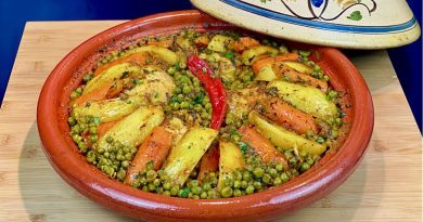 Tajine express au poulet, petits pois et carottes