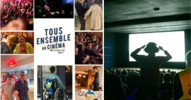 Des spectateurs handicapés et valides dans des salles de cinéma.