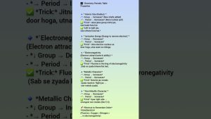 Trucs sur les propriétés de la table périodique