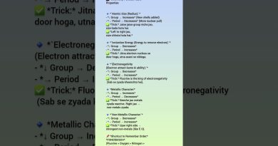 Trucs sur les propriétés de la table périodique