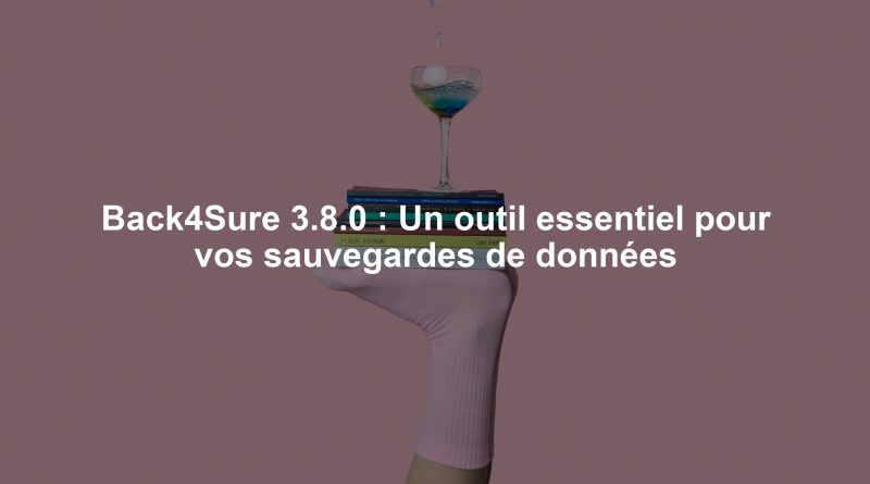 Back4Sure 3.8.0 : Un outil essentiel pour vos sauvegardes de données