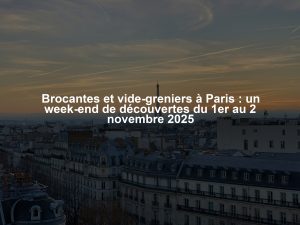 Brocantes et vide-greniers à Paris : un week-end de découvertes du 1er au 2 novembre 2025