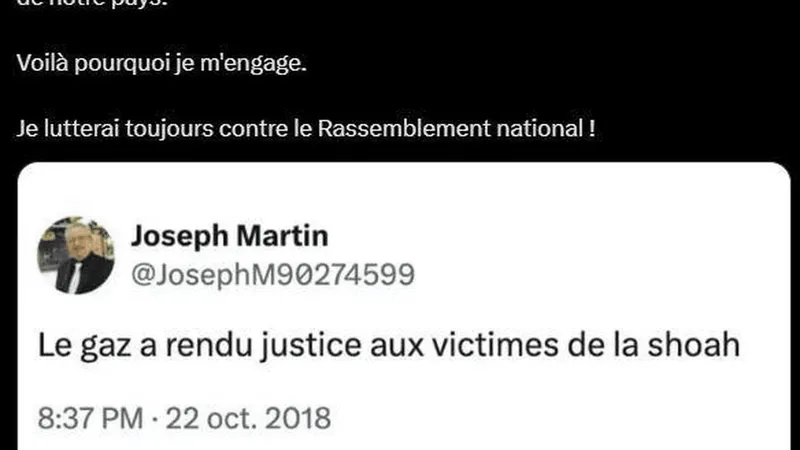 Une capture d'écran du tweet de Loig Chesnais-Girard en 2024