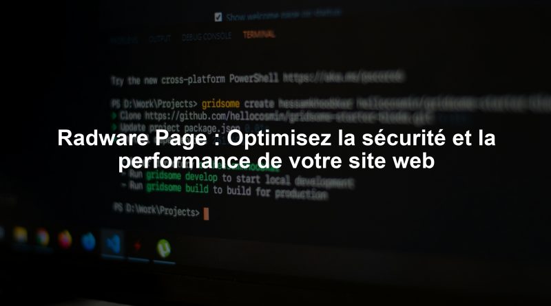 Radware Page : Optimisez la sécurité et la performance de votre site web