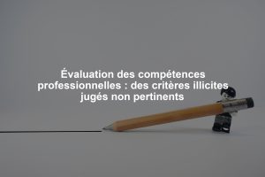 Évaluation des compétences professionnelles : des critères illicites jugés non pertinents