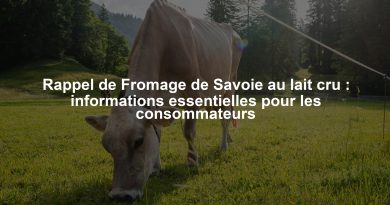 Rappel de Fromage de Savoie au lait cru : informations essentielles pour les consommateurs