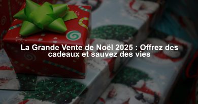 La Grande Vente de Noël 2025 : Offrez des cadeaux et sauvez des vies