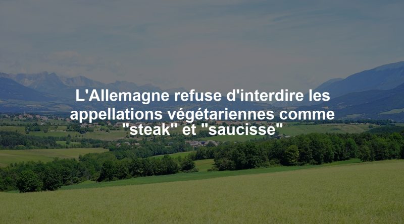 L'Allemagne refuse d'interdire les appellations végétariennes comme "steak" et "saucisse"