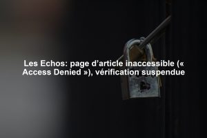 Les Echos: page d’article inaccessible (« Access Denied »), vérification suspendue