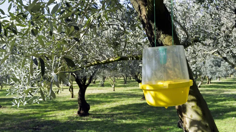 Un peu partout en France des pièges sont posés dans les domaines pour stopper la multiplication de mouches à l'olivier.