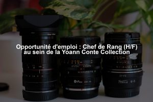 Opportunité d'emploi : Chef de Rang (H/F) au sein de la Yoann Conte Collection