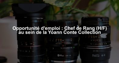 Opportunité d'emploi : Chef de Rang (H/F) au sein de la Yoann Conte Collection