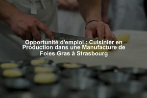 Opportunité d'emploi : Cuisinier en Production dans une Manufacture de Foies Gras à Strasbourg