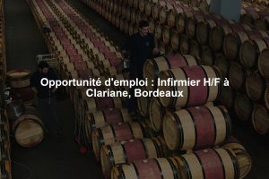 Opportunité d'emploi : Infirmier H/F à Clariane, Bordeaux