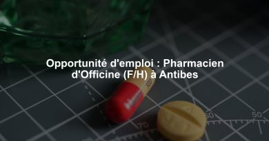 Opportunité d'emploi : Pharmacien d'Officine (F/H) à Antibes