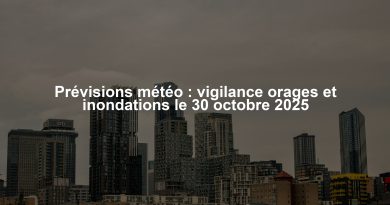 Prévisions météo : vigilance orages et inondations le 30 octobre 2025