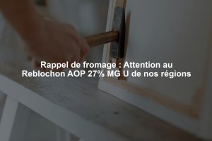 Rappel de fromage : Attention au Reblochon AOP 27% MG U de nos régions
