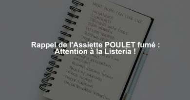 Rappel de l'Assiette POULET fumé : Attention à la Listeria !