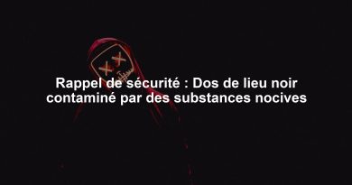 Rappel de sécurité : Dos de lieu noir contaminé par des substances nocives