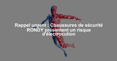 Rappel urgent : Chaussures de sécurité RONDY présentent un risque d'électrocution