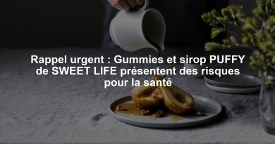 Rappel urgent : Gummies et sirop PUFFY de SWEET LIFE présentent des risques pour la santé
