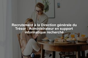 Recrutement à la Direction générale du Trésor : Administrateur en support informatique recherché