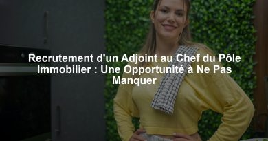 Recrutement d'un Adjoint au Chef du Pôle Immobilier : Une Opportunité à Ne Pas Manquer