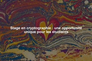 Stage en cryptographie : une opportunité unique pour les étudiants