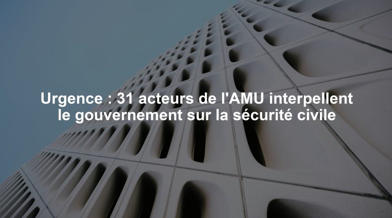 Urgence : 31 acteurs de l'AMU interpellent le gouvernement sur la sécurité civile