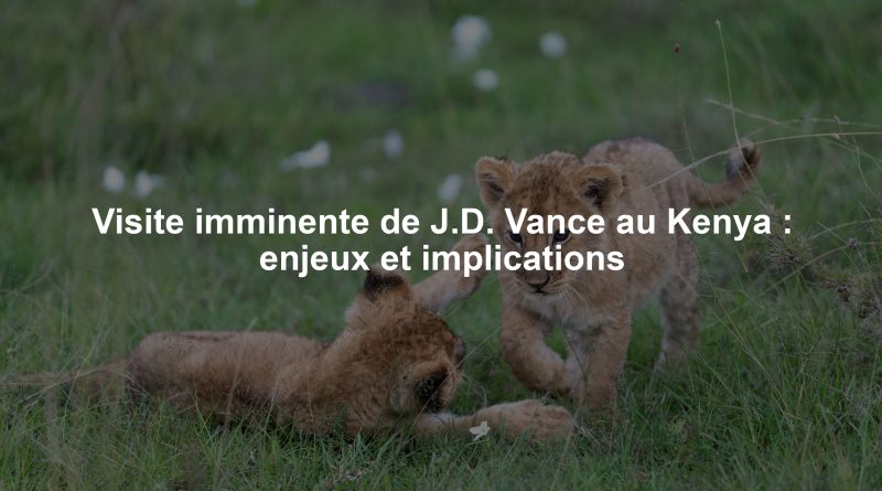 Visite imminente de J.D. Vance au Kenya : enjeux et implications